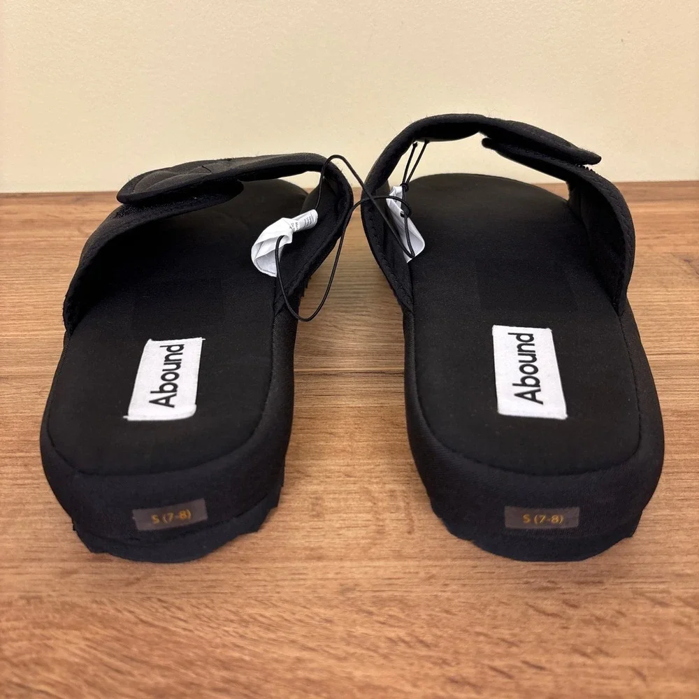 ABOUND Fabric Slide Sandal Black Men Size Small 7-8 Athletic Lounge Comfort